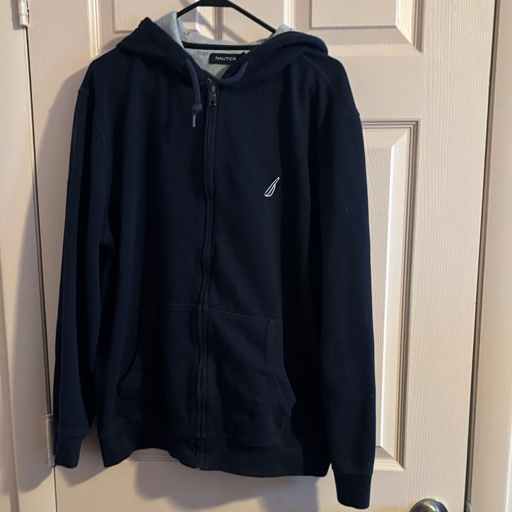 Nautica Navy Blue Zip-Up Hoodie